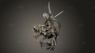 Фантастический Кавалерийский всадник Темный эльф 3d stl модель для ЧПУ
