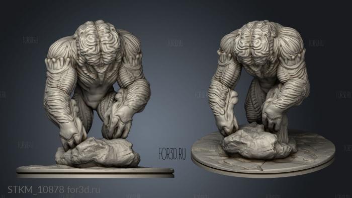 Brain Golem stl model for CNC