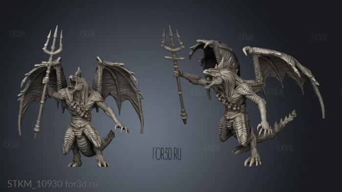 Elven Grace Draconic Demon Green stl model for CNC