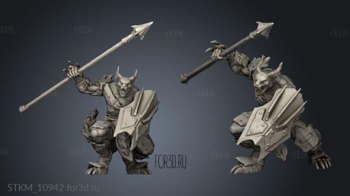 Beastmen Warriors Spear stl model for CNC