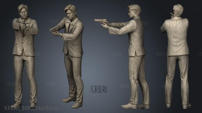 Fox Mulder Figure stl model for CNC