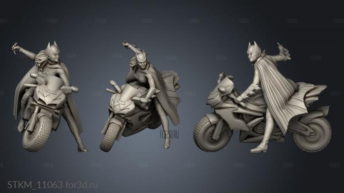 Batgirl on Bike clothes stl model for CNC