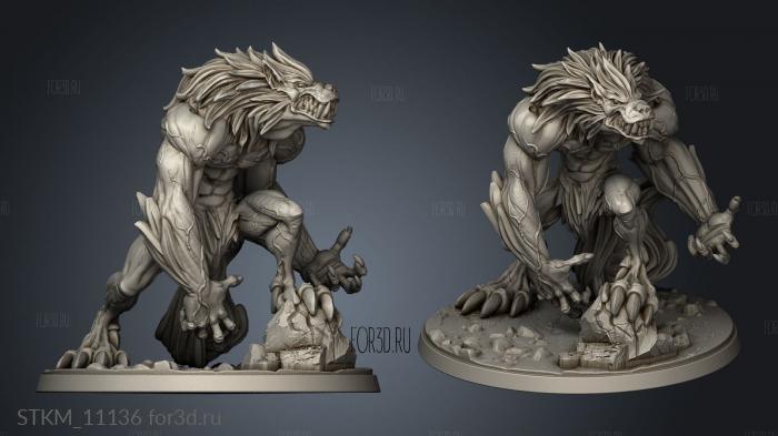 male werewolf stl model for CNC