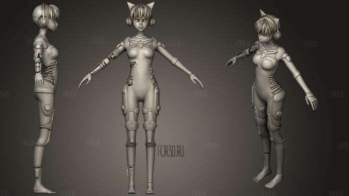 Robotic Female Character stl model for CNC