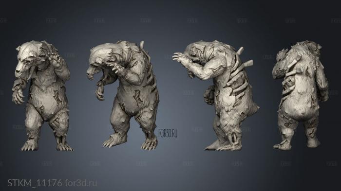 The Lost Cave Throwback Undead Bears stl model for CNC