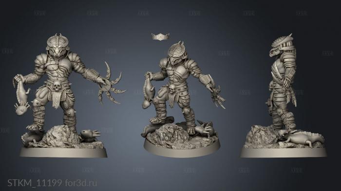 SKULL HUNTERS THE BONE CLAN AXOLOTL HUNTER stl model for CNC