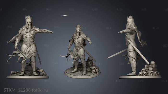 Arcanum The Damned Knights dead king stl model for CNC