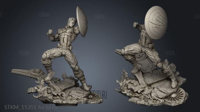 Black Panther vs Captain America Assembly stl model for CNC