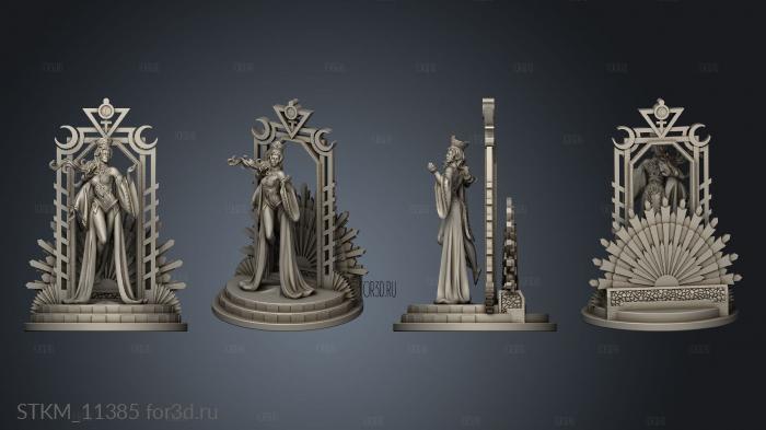 Tarot The Priestess stl model for CNC