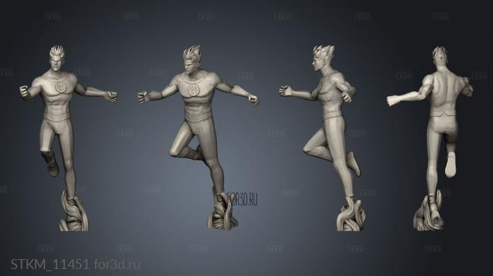 Fantastic Four Marvel wargaming Human Torch stl model for CNC