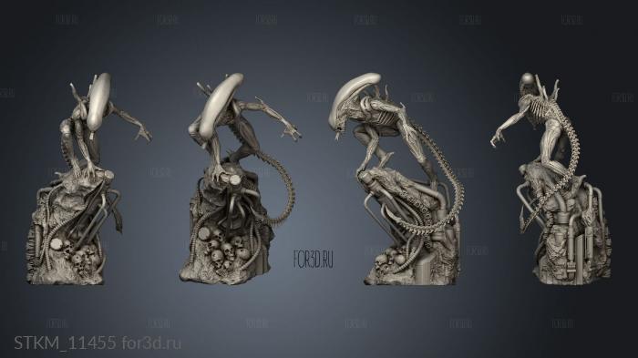 Alien Statue stl model for CNC