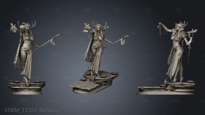 Ronelle the Seeress diorama bowl stl model for CNC