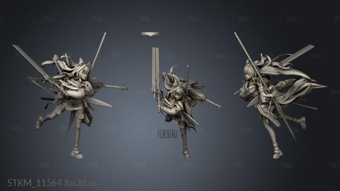 Ayanami Azurlane and Murakumo Ceobe from Arknights painted stl model for CNC