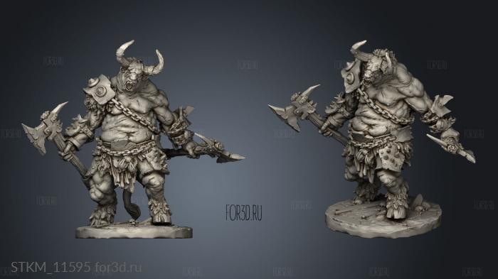 Beastmen Aurox Reavers stl model for CNC