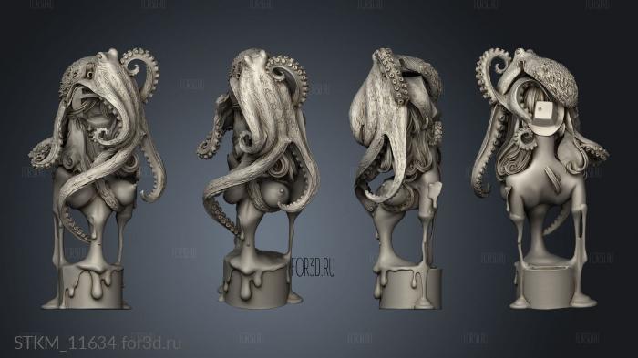 Octopus Girl stl model for CNC