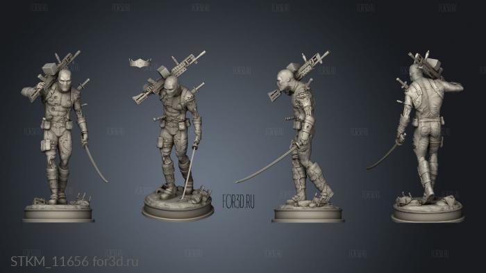 Deadpool Statue stl model for CNC