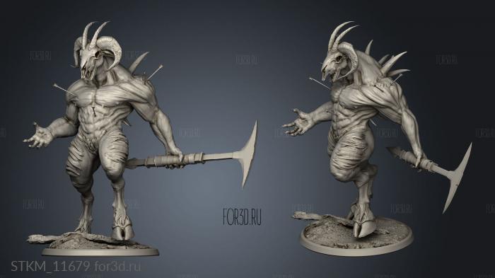 Arcanum The Warriors Moon Clan giant goat warrior stl model for CNC