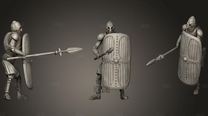 Skeleton Axe   Spear + Square Shield   Defensive Pose