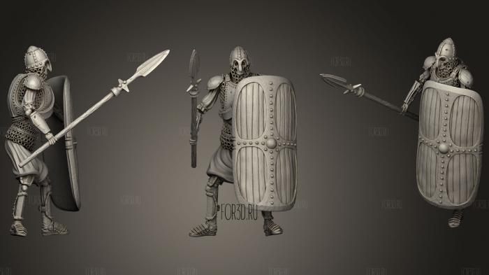 Skeleton Axe   Spear + Square Shield   Idle Pose