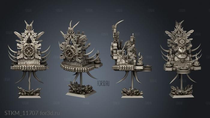 ancestral coatl lord on palanquin stl model for CNC