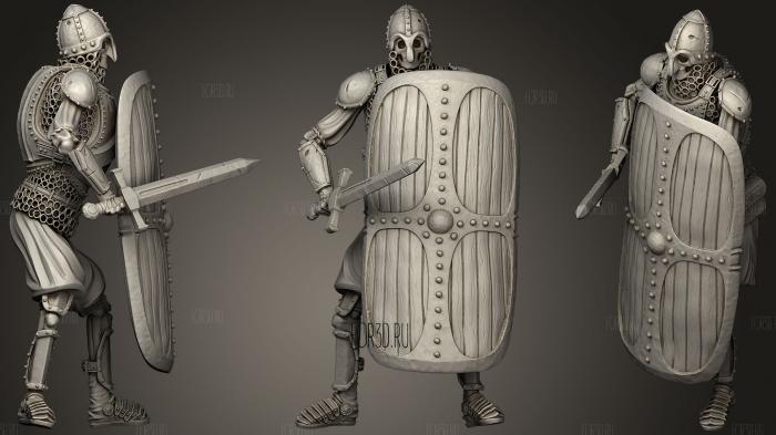 Skeleton Axe   Sword + Square Shield   Defensive Pose