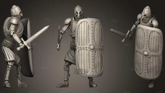 Skeleton Axe   Sword + Square Shield   Idle Pose