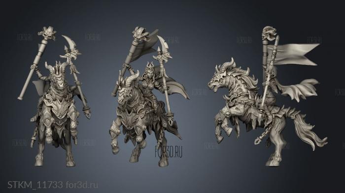 Fantasy Rider cavalry stl model for CNC