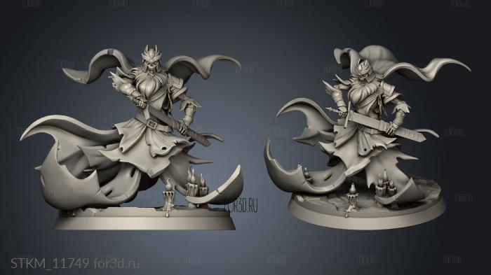 Cleric Graveyard Wizard wraith stl model for CNC