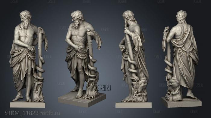 Asklepios Statue stl model for CNC