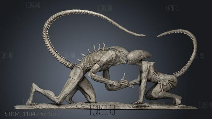 aliens in LOVE ALIEN stand man stl model for CNC