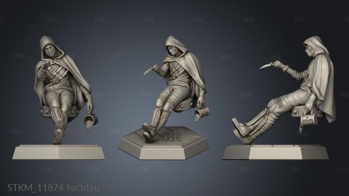 Characters Drunk Assassin stl model for CNC