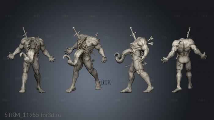 Blood Moon Walking Abomination stl model for CNC