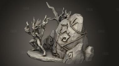 Шаман Племени Амазонок,Ритуальный Камень Амазонок 3d stl модель для ЧПУ