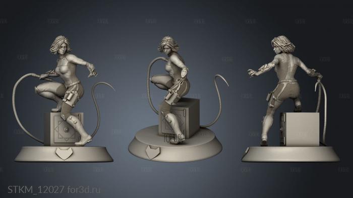 Girl in attack stl model for CNC