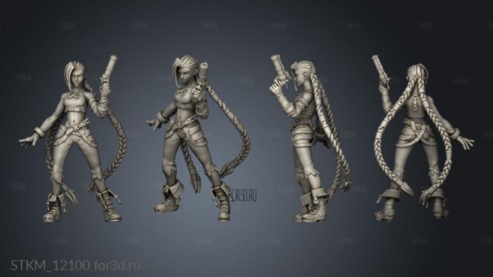 Arcane Jinx and Vi from League Legends arcade jinx stl model for CNC