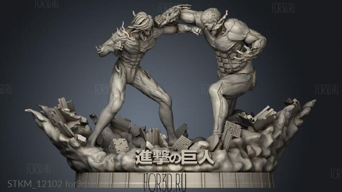 Attack on Titans Eren Xored steam stl model for CNC