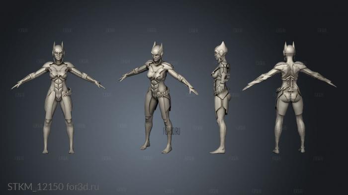 Bat Girl stl model for CNC