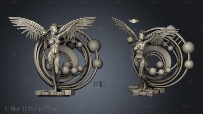 AURORA cyber angel BALL stl model for CNC