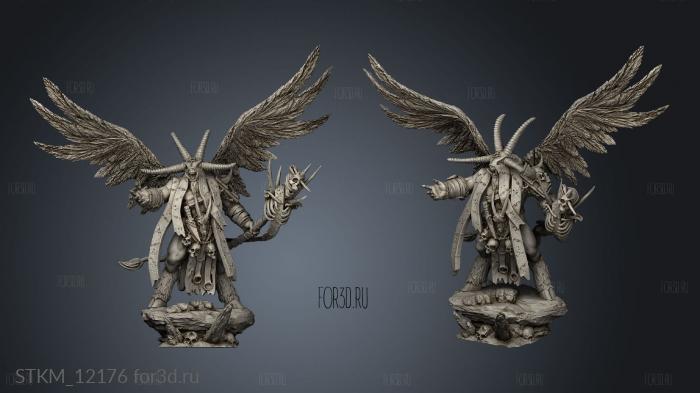 BEASTMEN winged shaman stl model for CNC