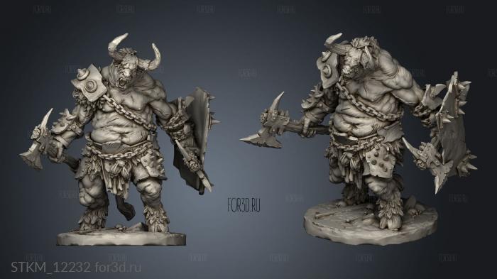 Beastmen Aurox Reavers stl model for CNC