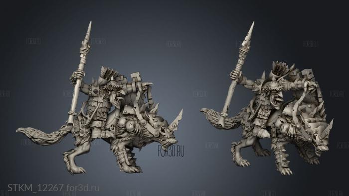 goblin wolfrider stl model for CNC