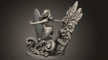 Пляжная Девушка слегка 3d stl модель для ЧПУ