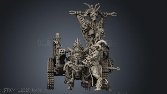 BEASTMEN RAZOR TUSK chariot boar stl model for CNC