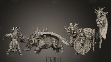 ЗВЕРОЛЮДИ,КОЛЕСНИЧИЙ кабан С ОСТРЫМ БИВНЕМ 3d stl модель для ЧПУ