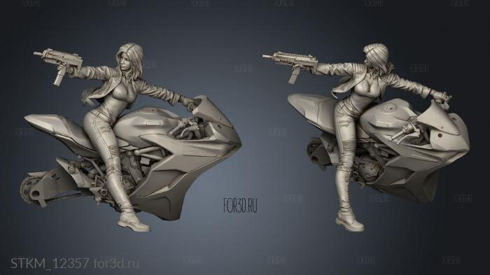 Biker Girl jacket bike stl model for CNC