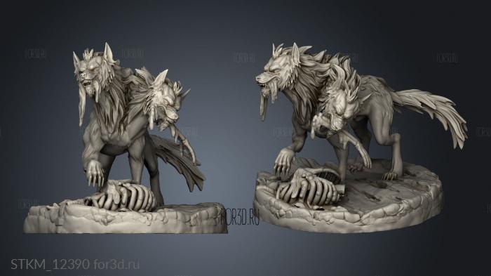 Blood Moon Death Dog Eating stl model for CNC