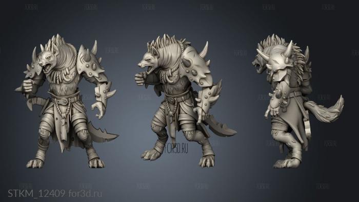 Bloodfields Shapeshifters Werehyena Uryu Gnoll stl model for CNC