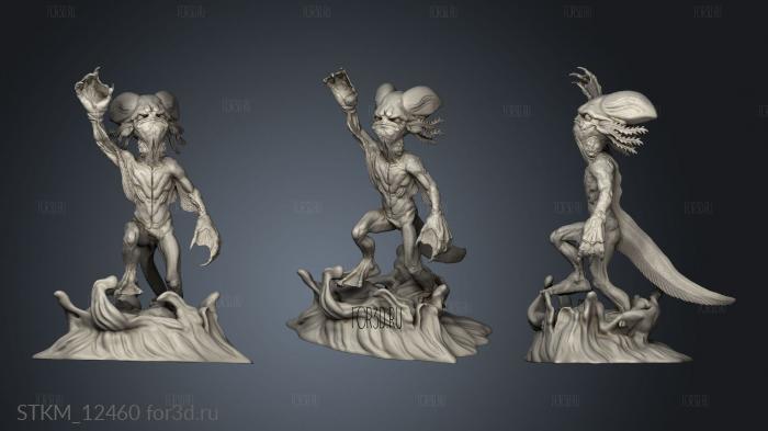 Caves Despair Grumpy Axolotl Warrior Water stl model for CNC