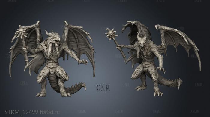 Burning Lands Draconic Demon Red stl model for CNC