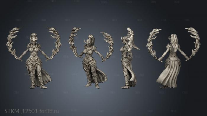 Burning Lands Eti Female Fire Swords stl model for CNC